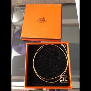 Hermes necklace  authentic  enamel H